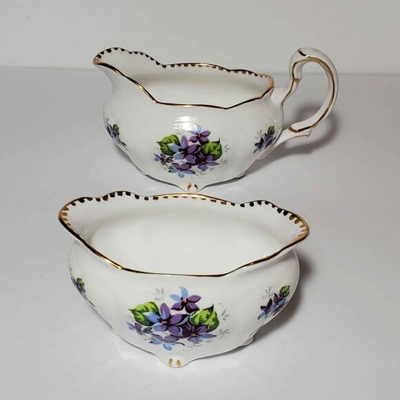 Royal Stafford Sugar Bowl and Creamer Sweet Violets - Picture 3 of 8